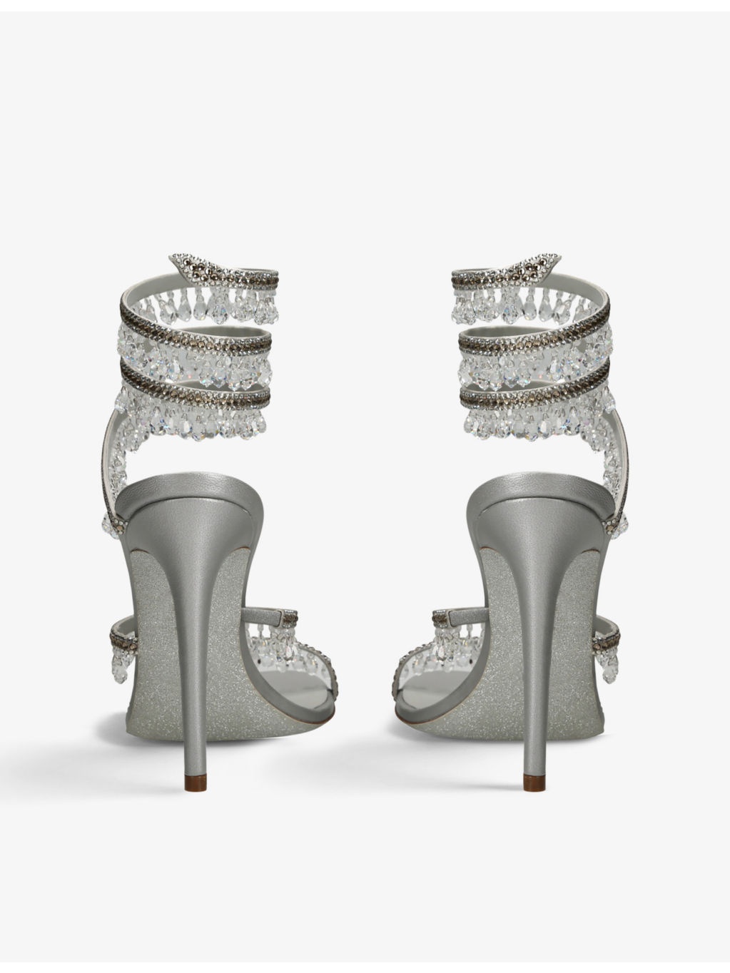 Chandelier bead-embellished leather heeled sandals - 2
