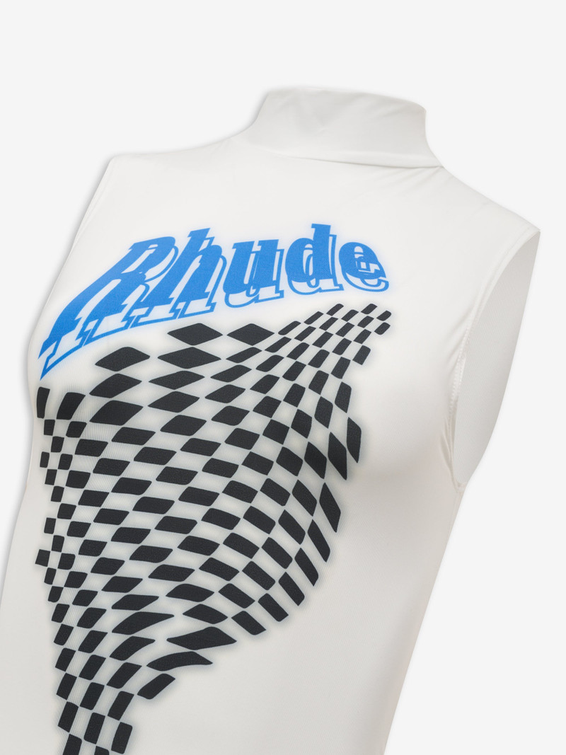 CHECKERED MOCK-NECK TANK 3