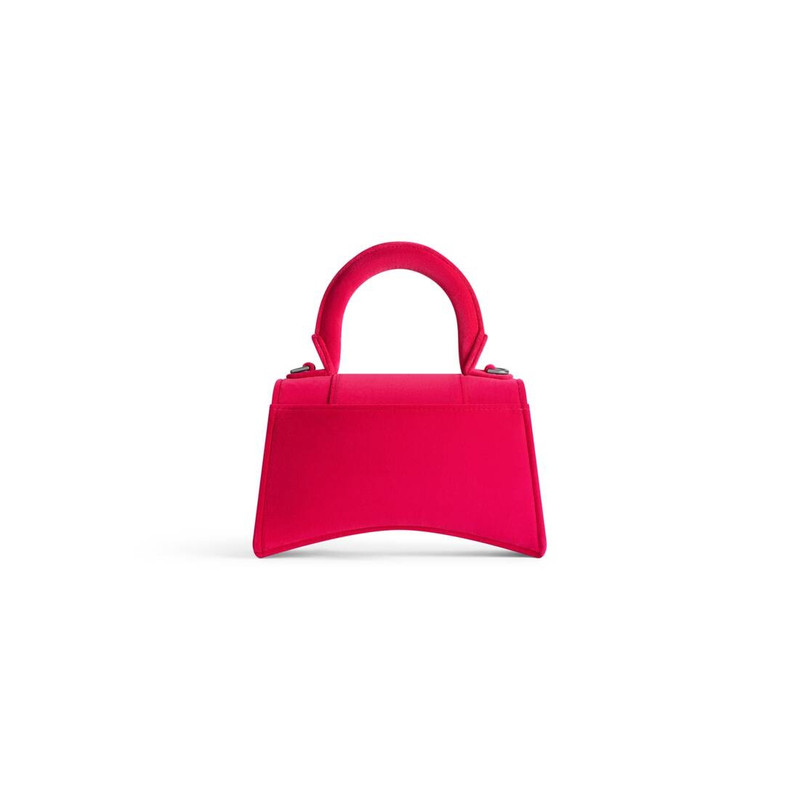 Women's Hourglass Xs Handbag Velvet Jersey in Bright Pink 4