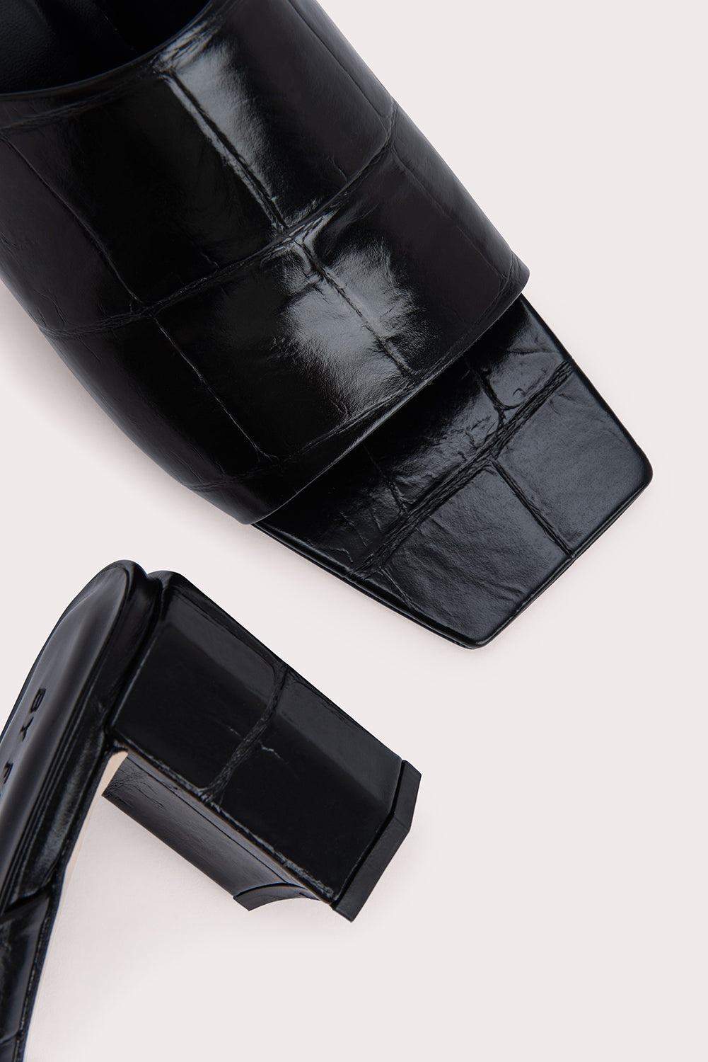 Katya Black Maxi Croco Embossed Leather - 5