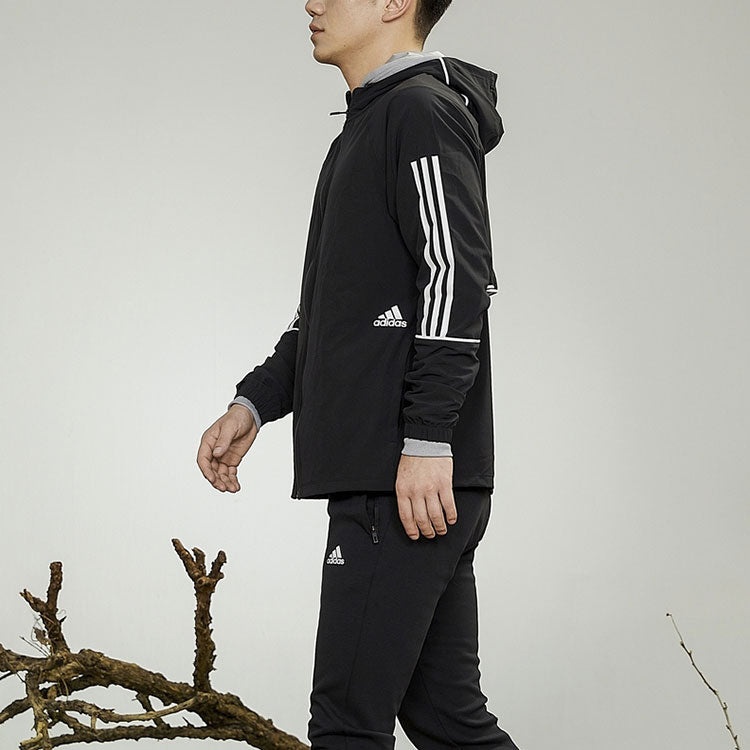 adidas Zipper Sports Hooded Jacket Black GL4799 - 8