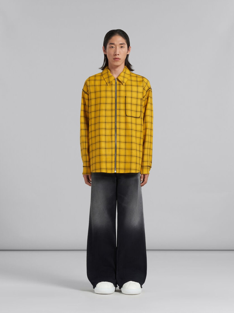 Marni YELLOW CHECKED WOOL JACKET outlook
