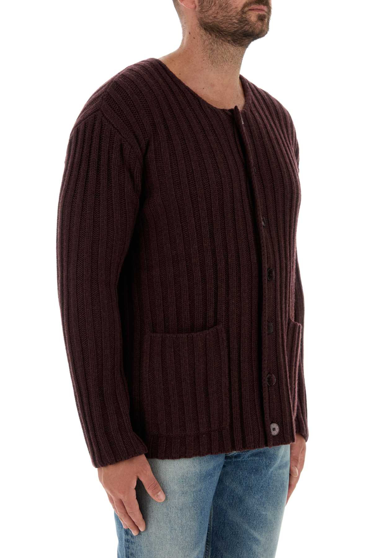 Givenchy Men Burgundy Cashmere Cardigan - 3