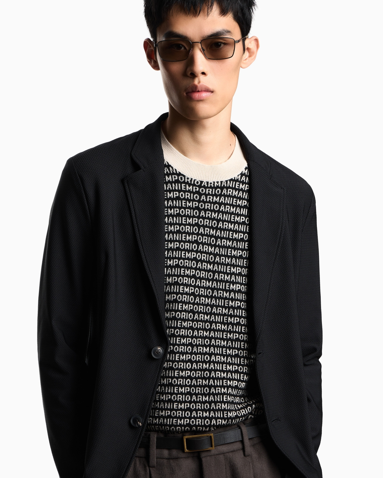 SINGLE-BREASTED JACKET IN TECHNICAL JERSEY WITH A 3D MICRO-TEXTURED EFFECT - 5