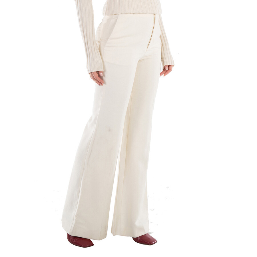 Chloe Ladies Coconut Milk High-Waisted Flared Trousers - 4