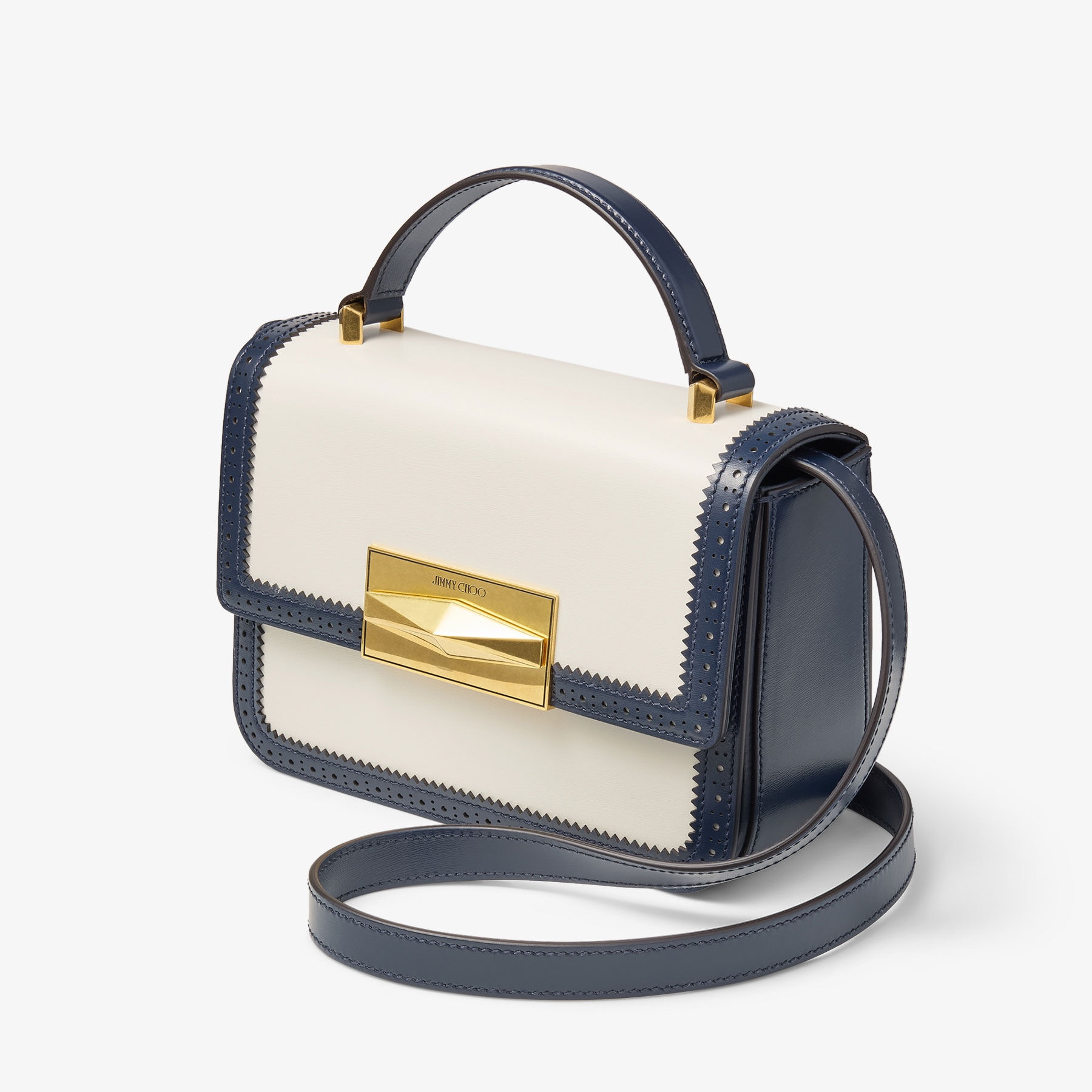 Diamond Top Handle
Navy & Latte Leather Top Handle Bag - 3