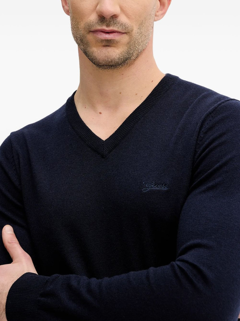 Daren logo-embroidered V-neck sweater 4