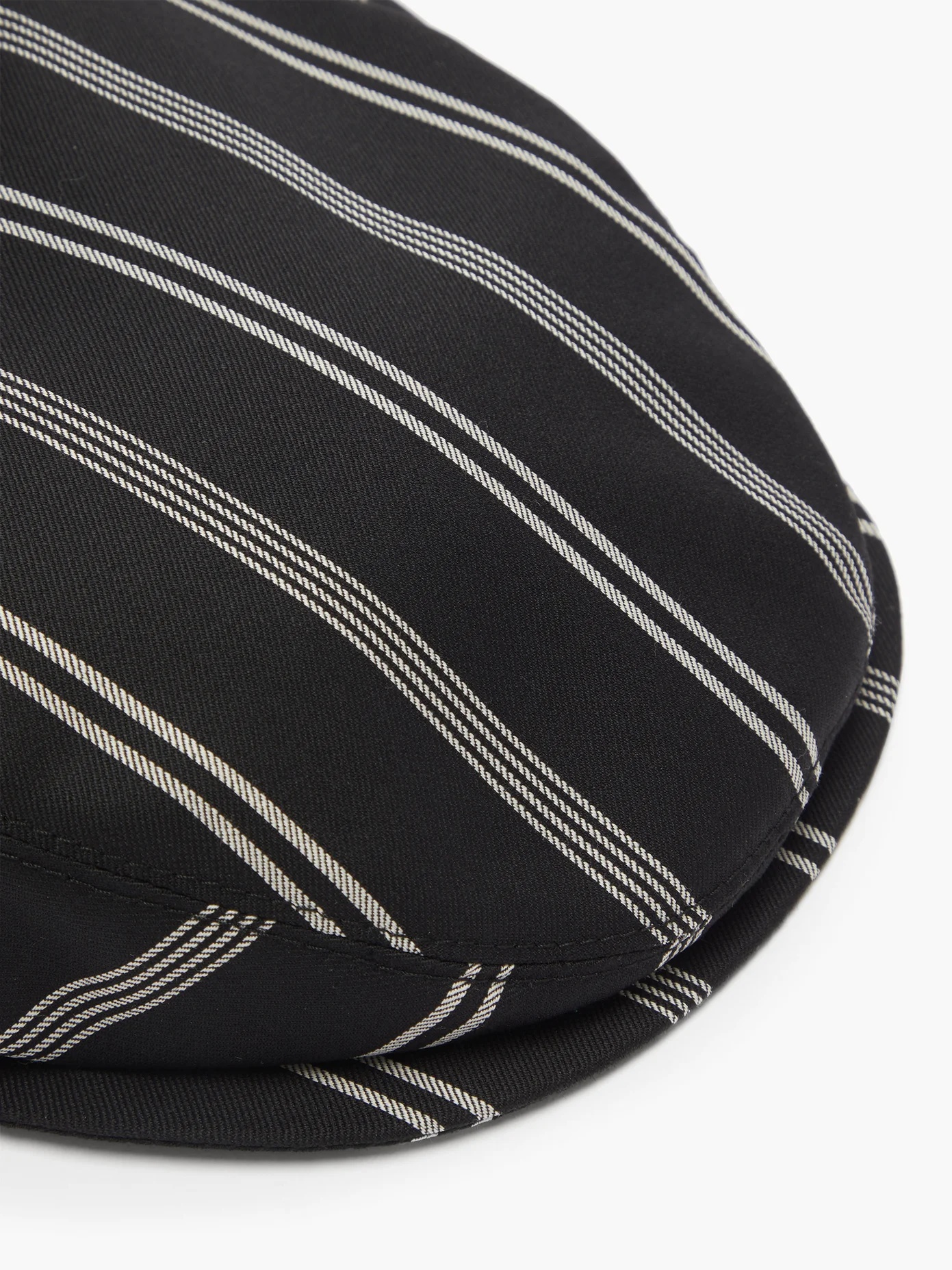 Striped wool-blend twill flat cap - 2