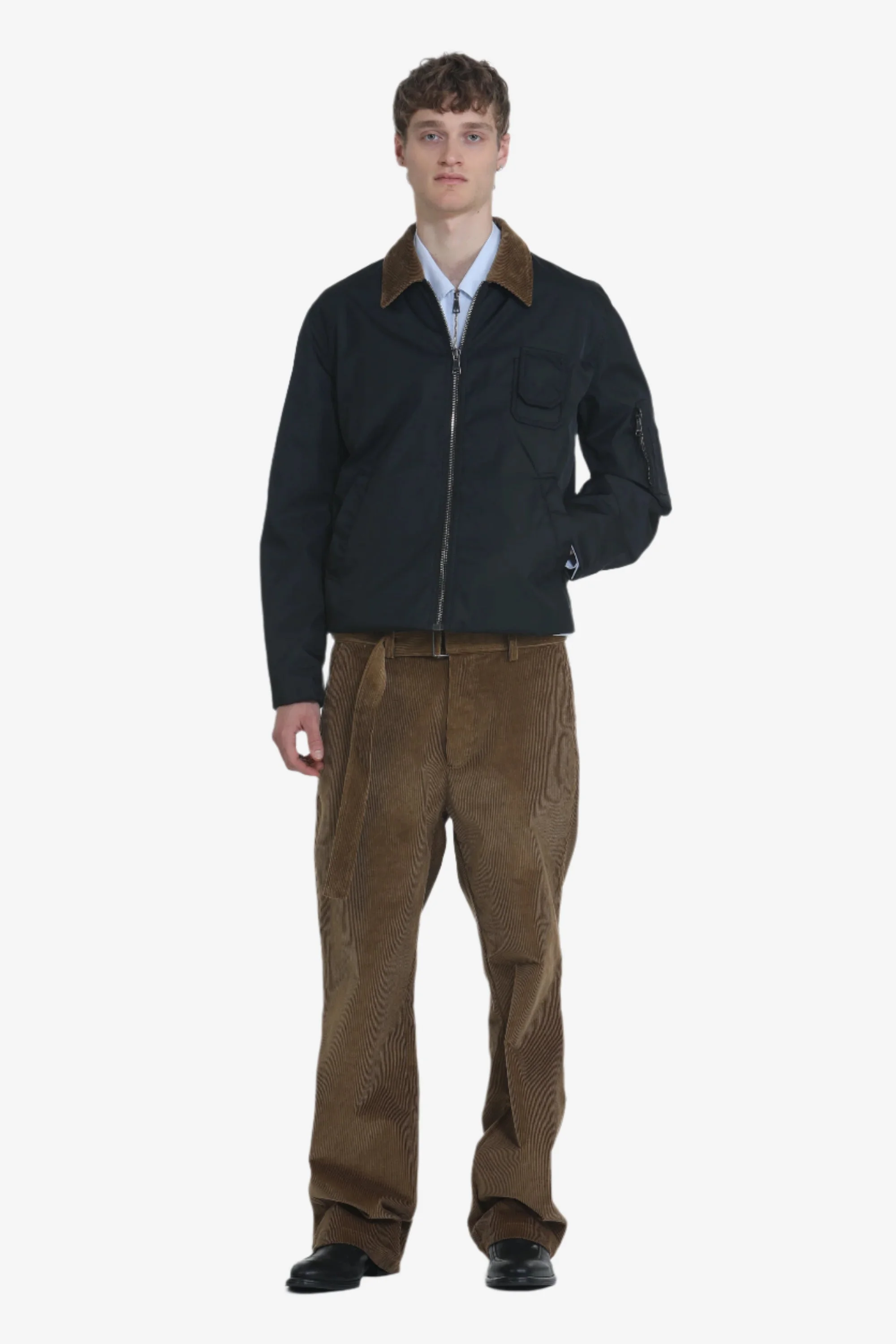 JACKET WITH CONTRASTING COLLAR - 1