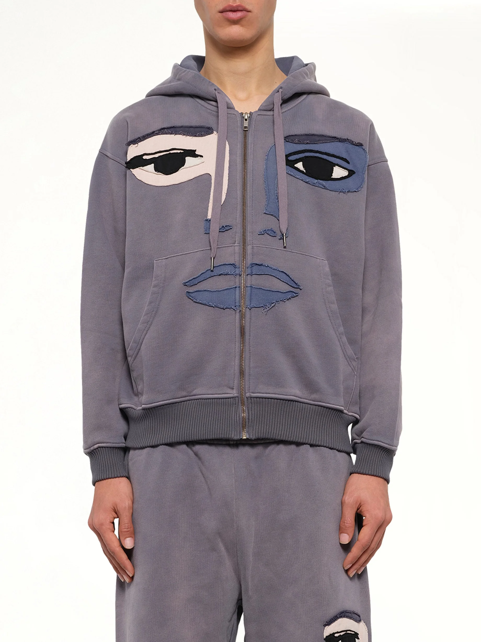 Face Hoodie in Slate - 1
