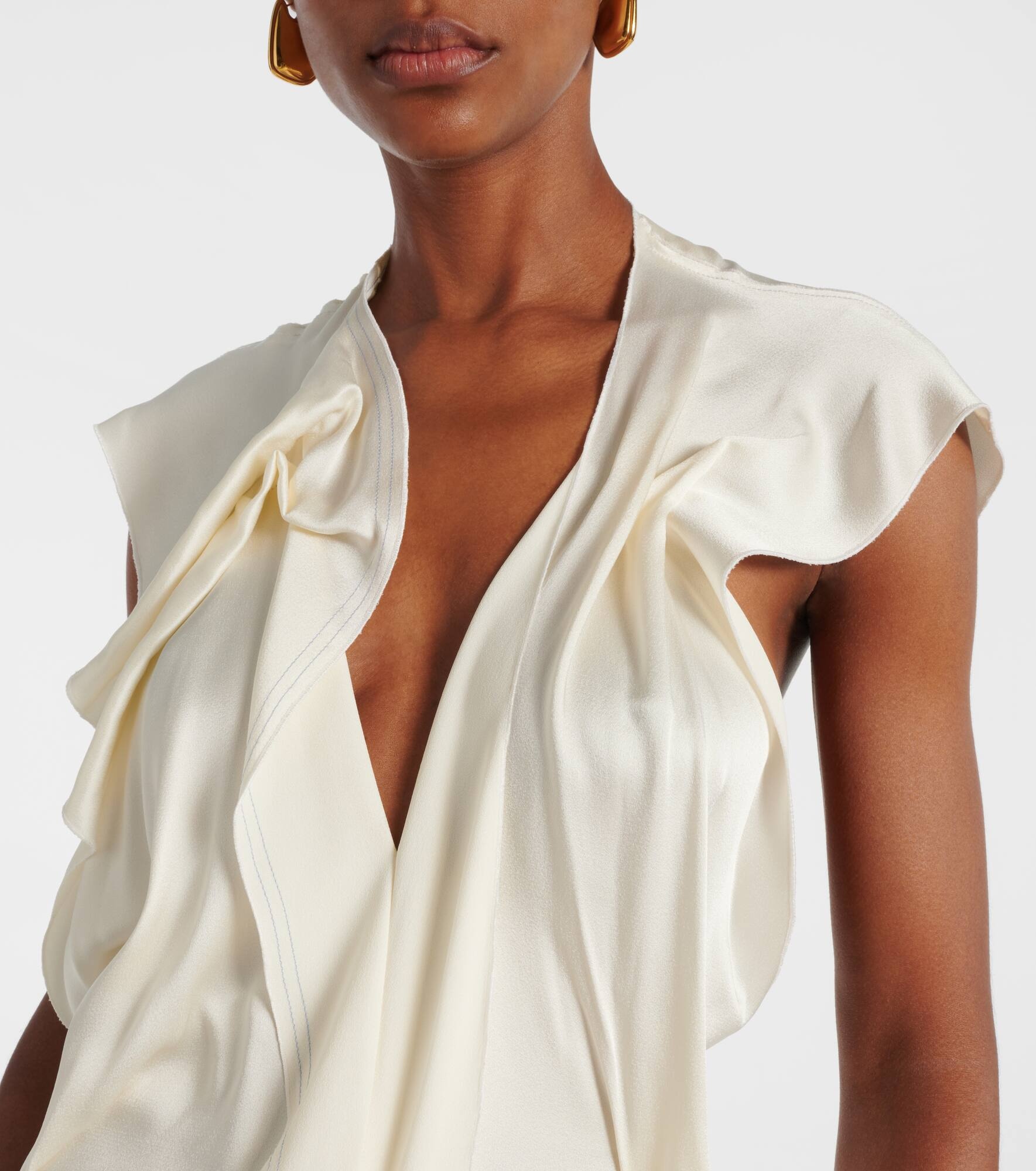 Draped satin gown - 4