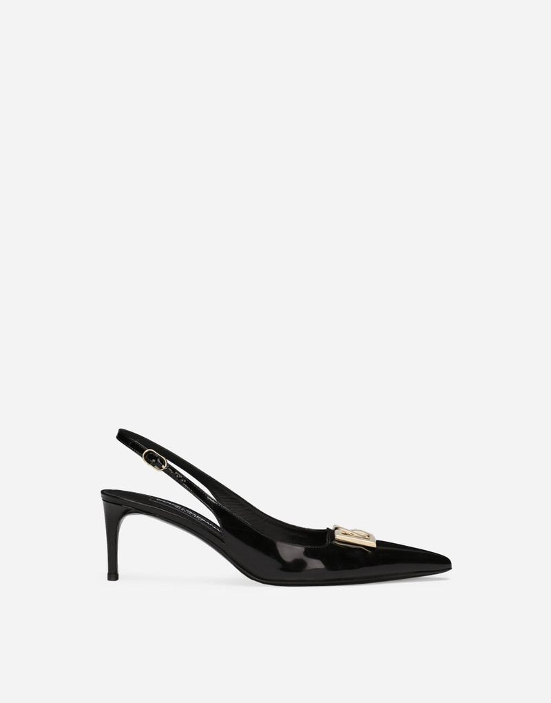 Polished calfskin slingbacks - 1