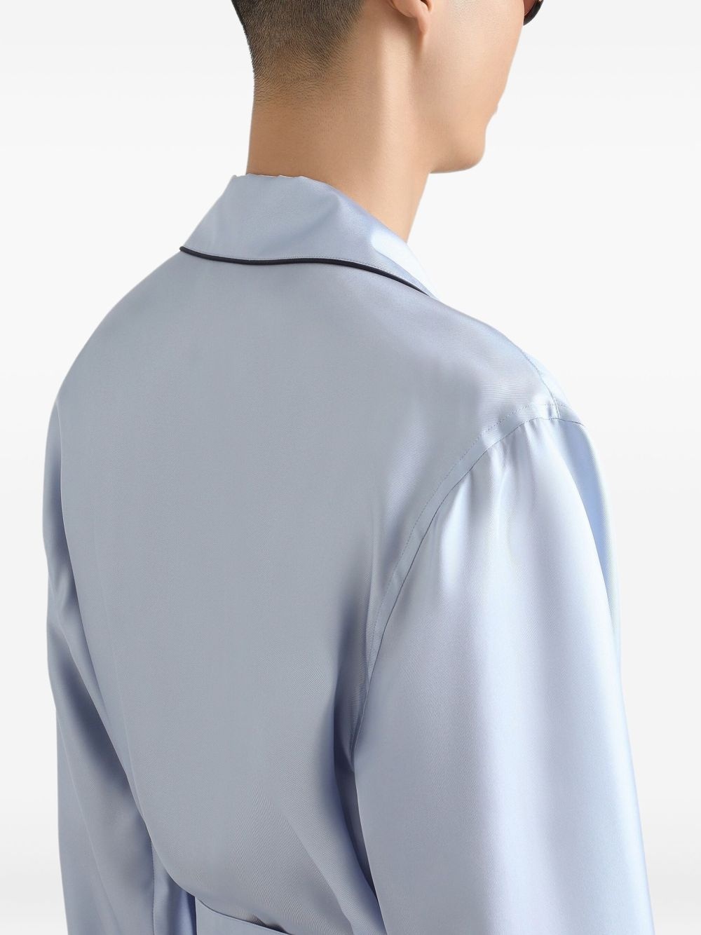 chest-pocket belted pyjama-style shirt - 5