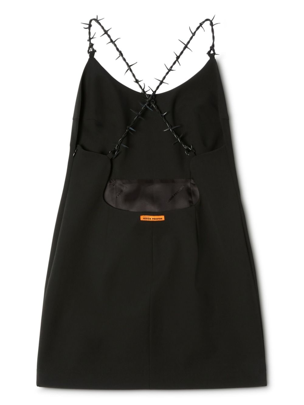 logo-patch criss-cross strap dress - 6