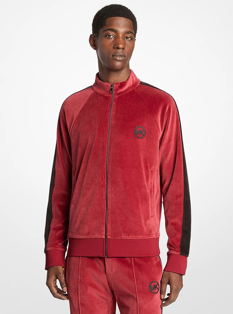 Stripe Velour Zip-Up Jacket 1