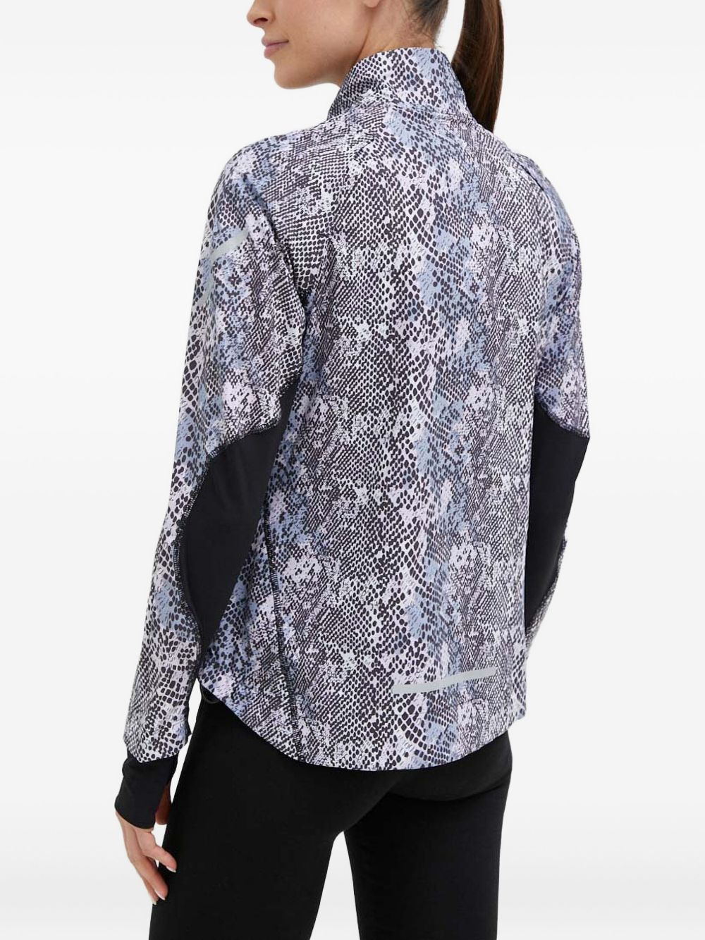 snakeskin-print zip-up jacket - 4