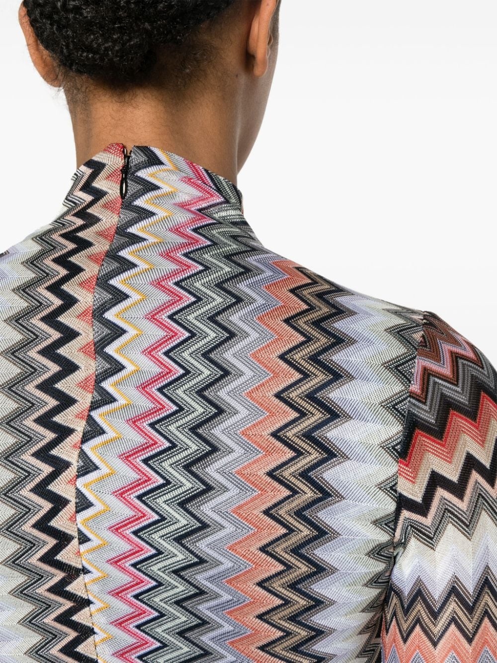zigzag-woven asymmetric dress - 5
