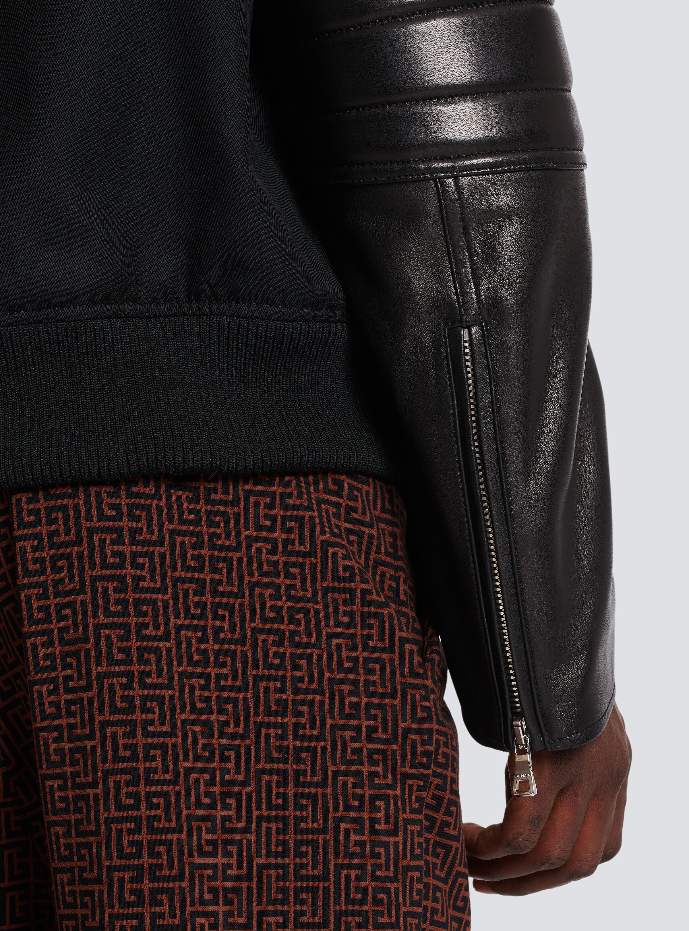 Wool and leather varsity jacket - 9