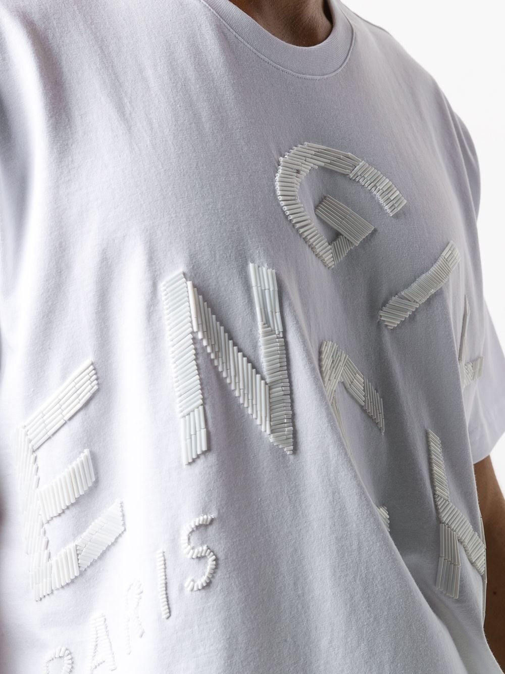 refracted oversized embroidered logo T-shirt - 5