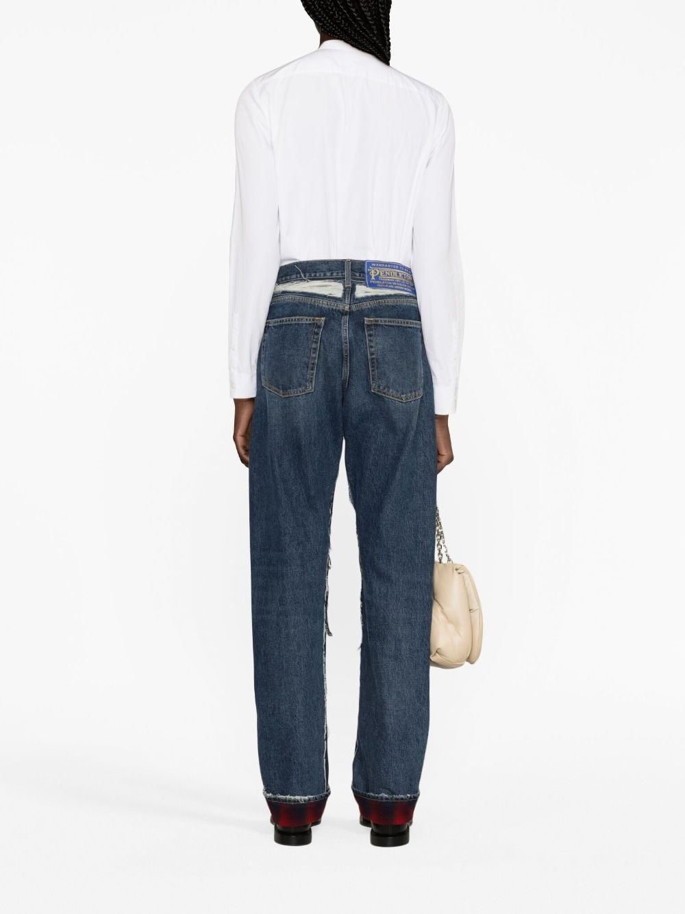 ripped straight-leg jeans - 4