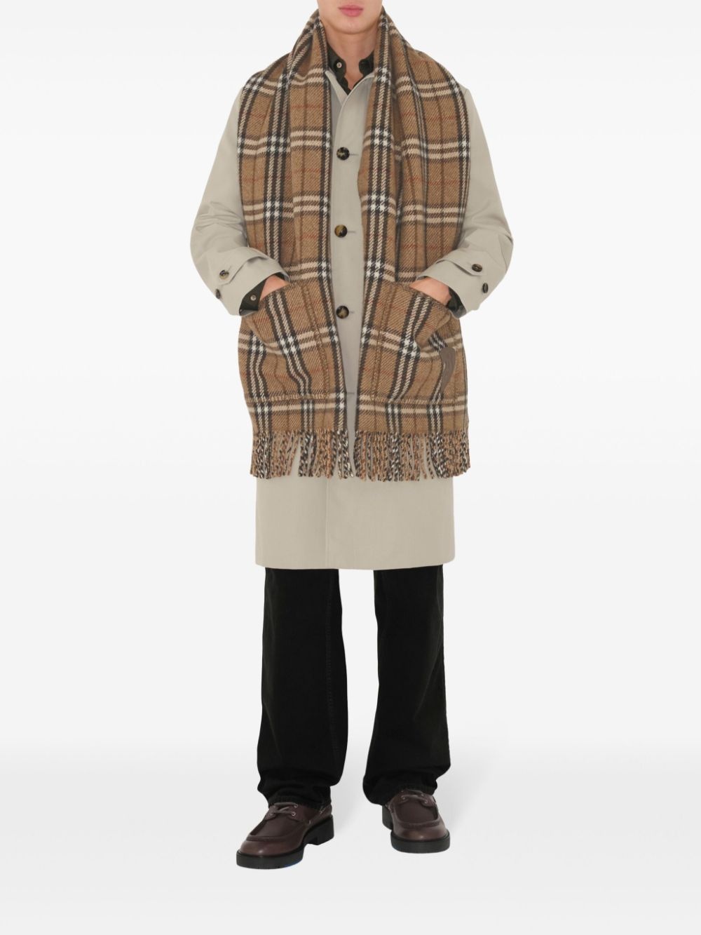 checked reversible scarf - 4