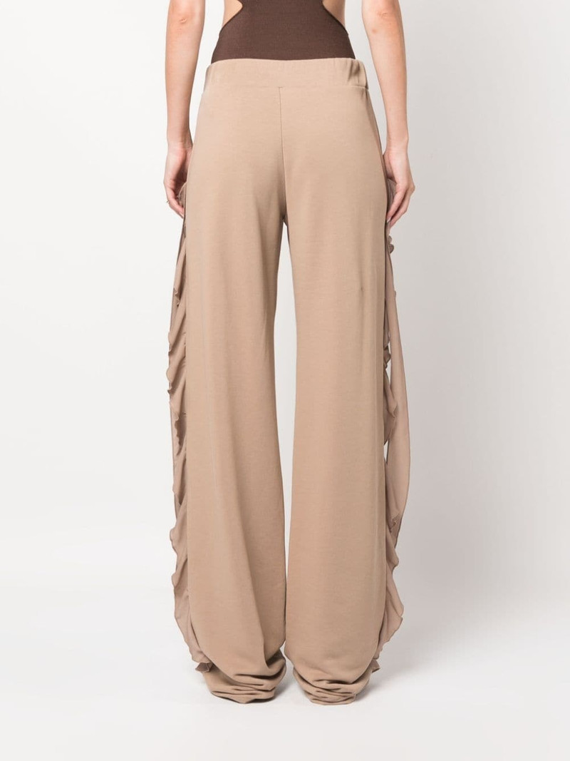 ruffled-trim wide-leg trousers 4