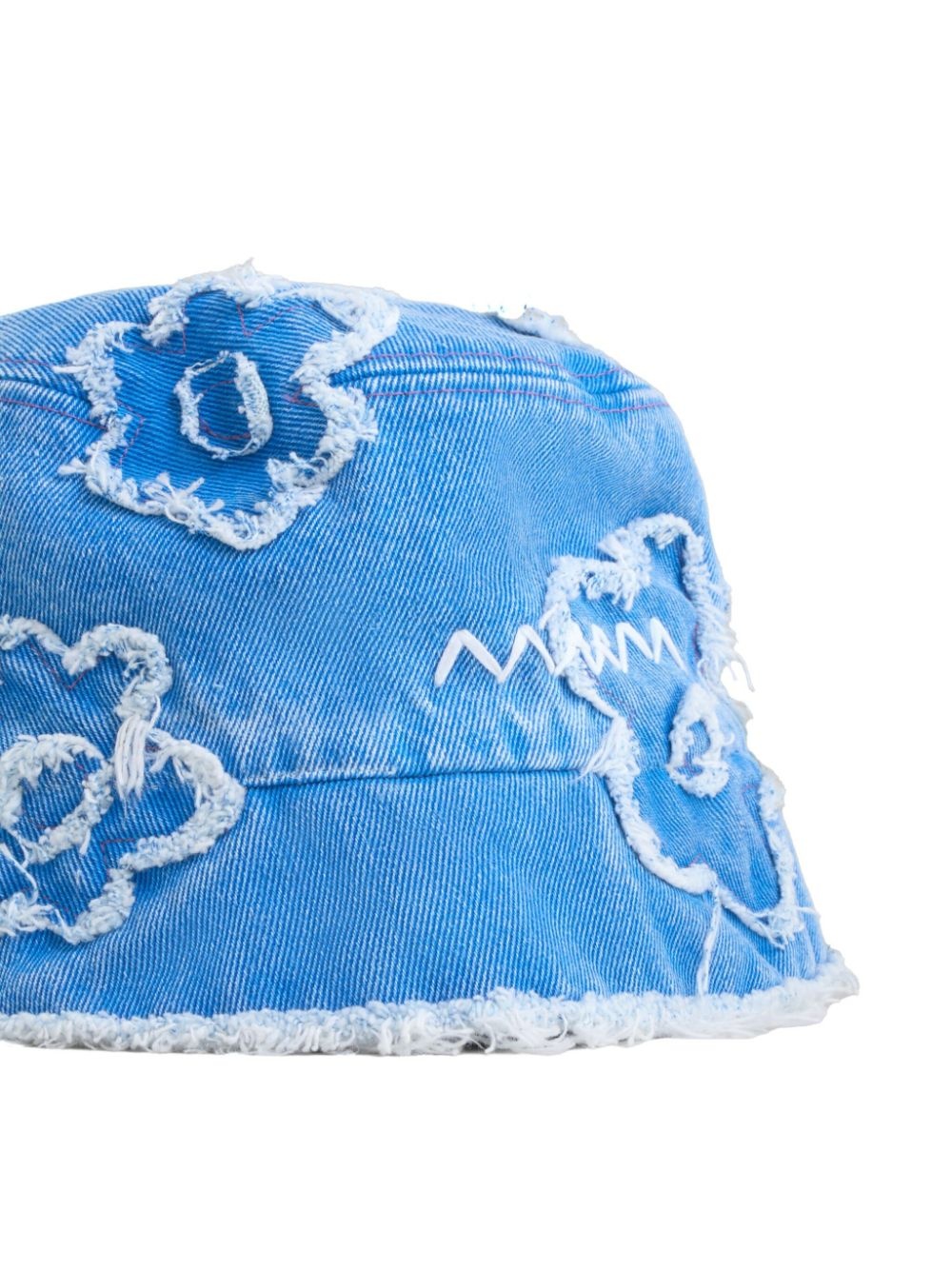 floral-appliqué denim bucket hat - 3