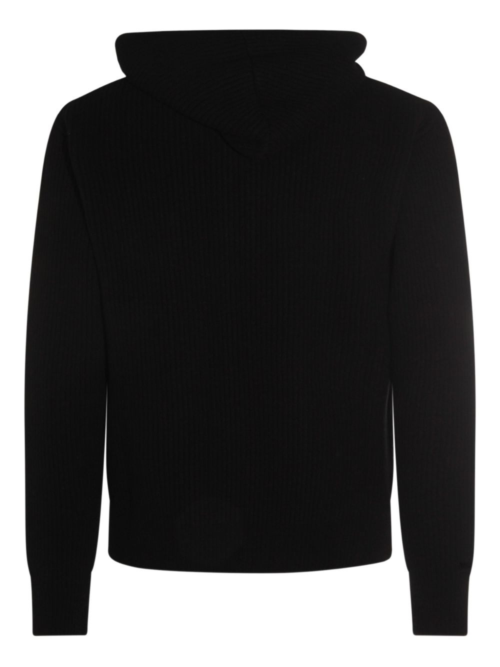 ribbed zip-up knitted hoodie - 2