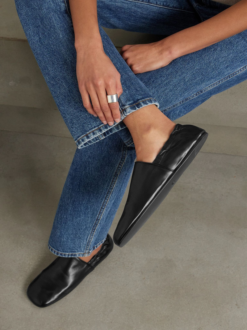 KHAITE Banks leather loafers Black outlook