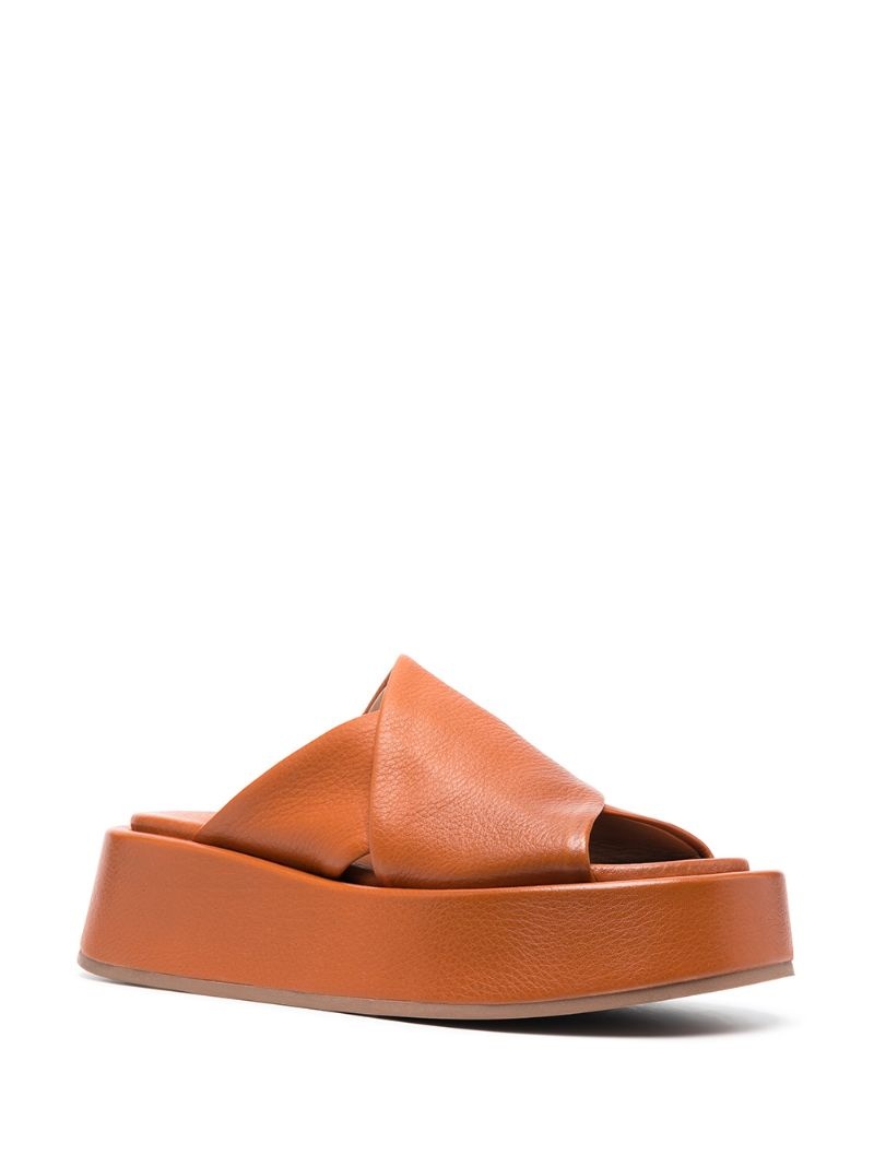 chunky slip-on leather slides - 2