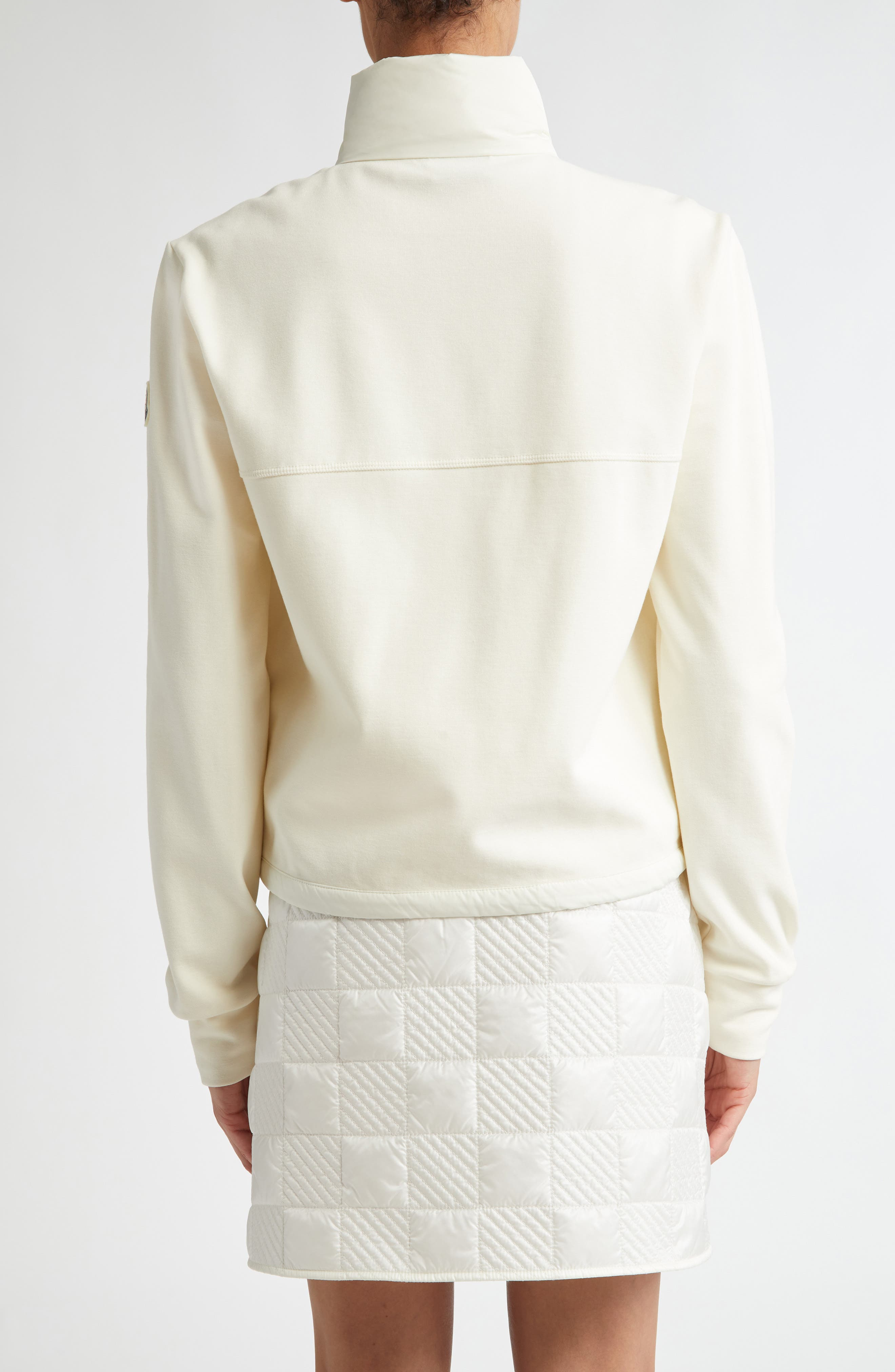Moncler Mixed Media Down Puffer Jacket in Silk White at Nordstrom - 2