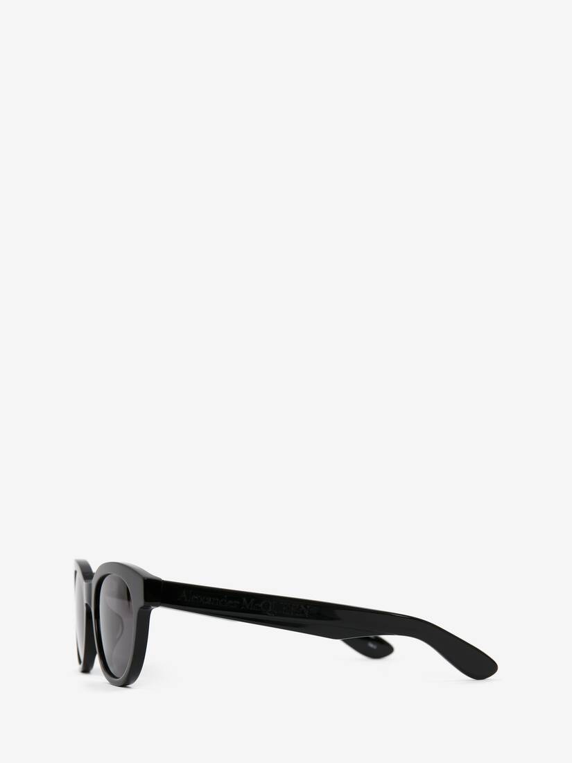 McQueen Angled Pantos Sunglasses in Black - 2