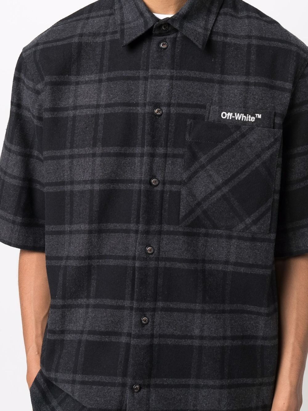 Arrows-motif checked overshirt - 5