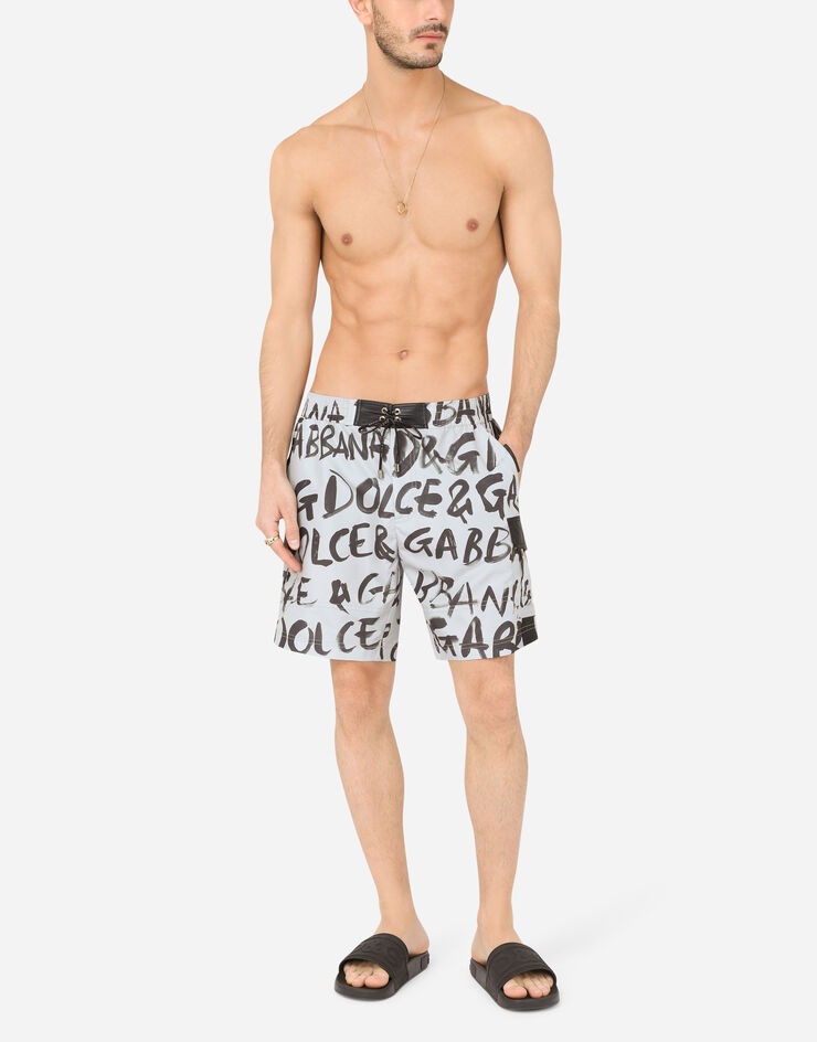 Mid-length swim trunks with Dolce&Gabbana print - 2