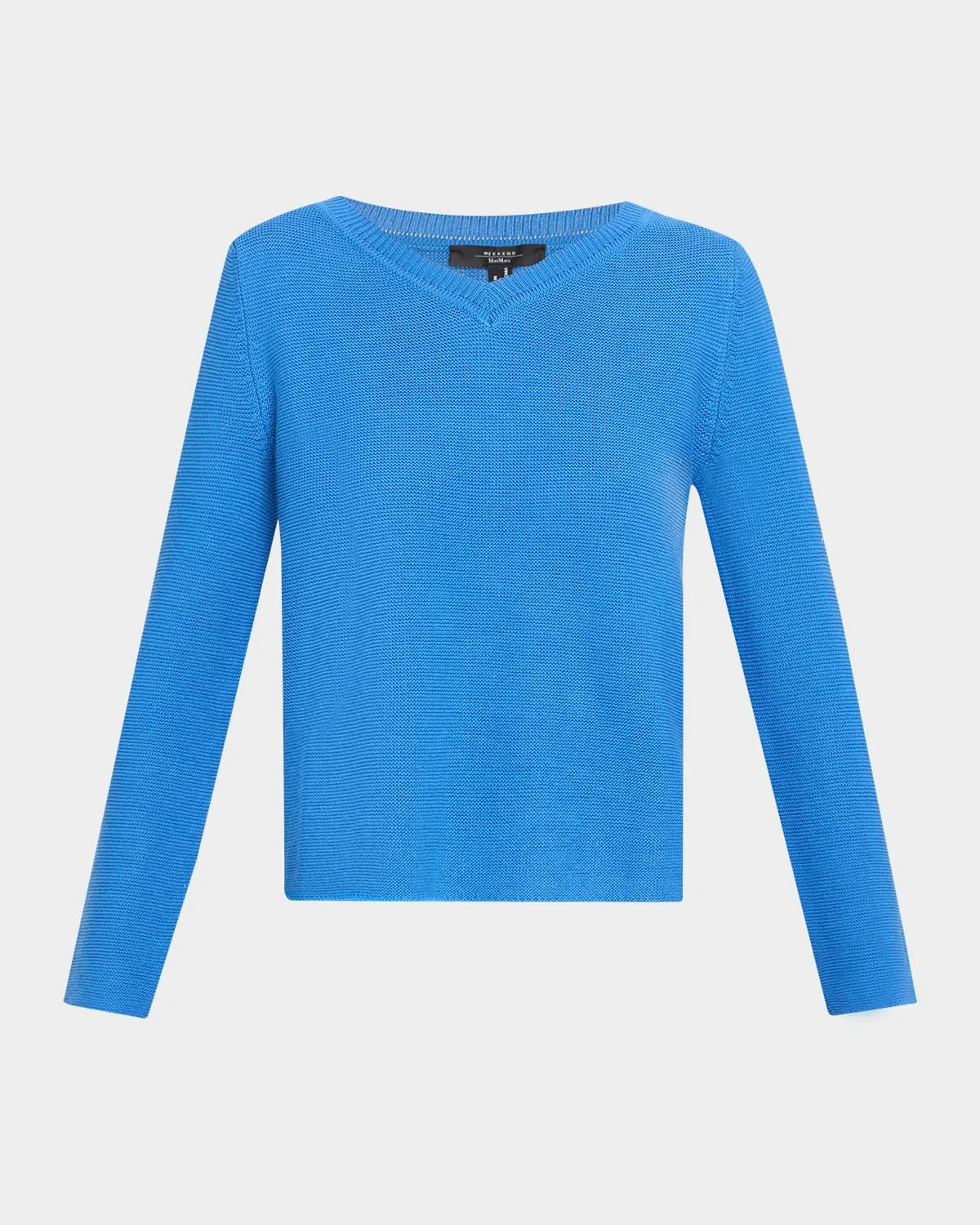 V-Neck Cotton Knit Sweater - 1