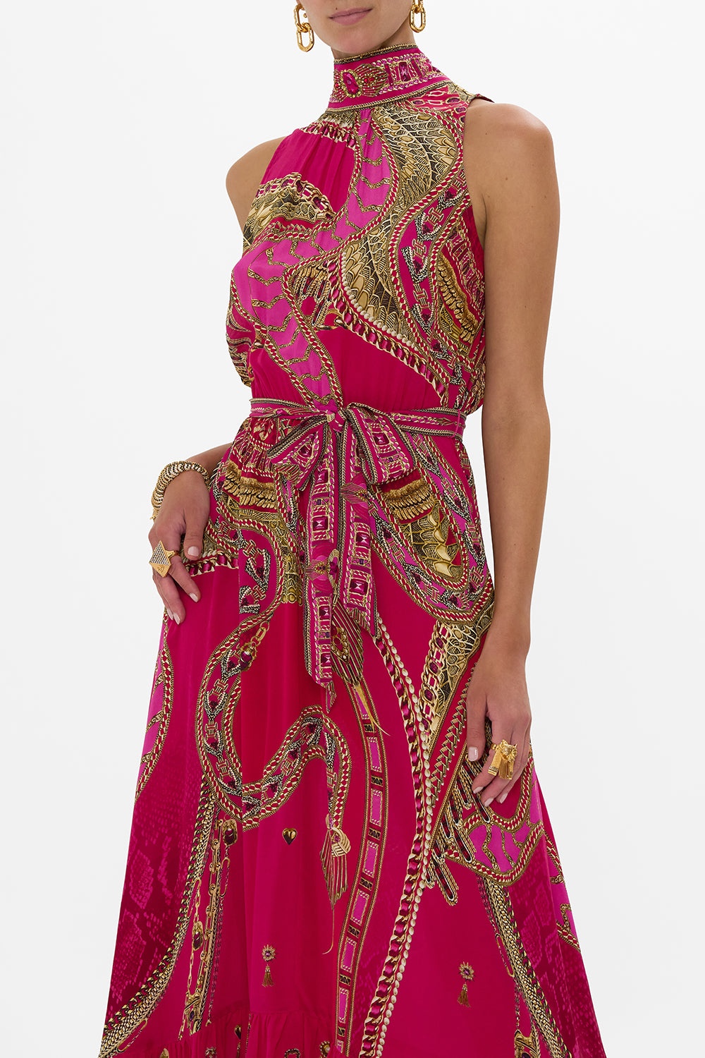 NECKTIE DRESS WITH ELASTICATED WAIST - 5