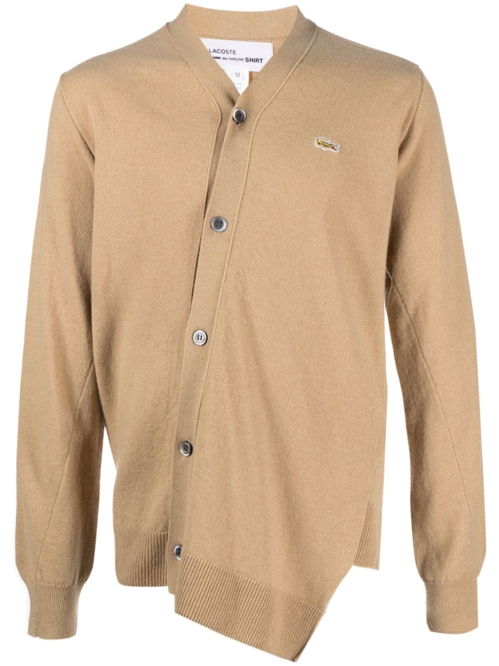 X LACOSTE ASYMMETRIC WOOL CARDIGAN - 1