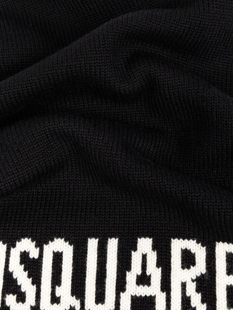 logo intarsia-knit wool scarf 3