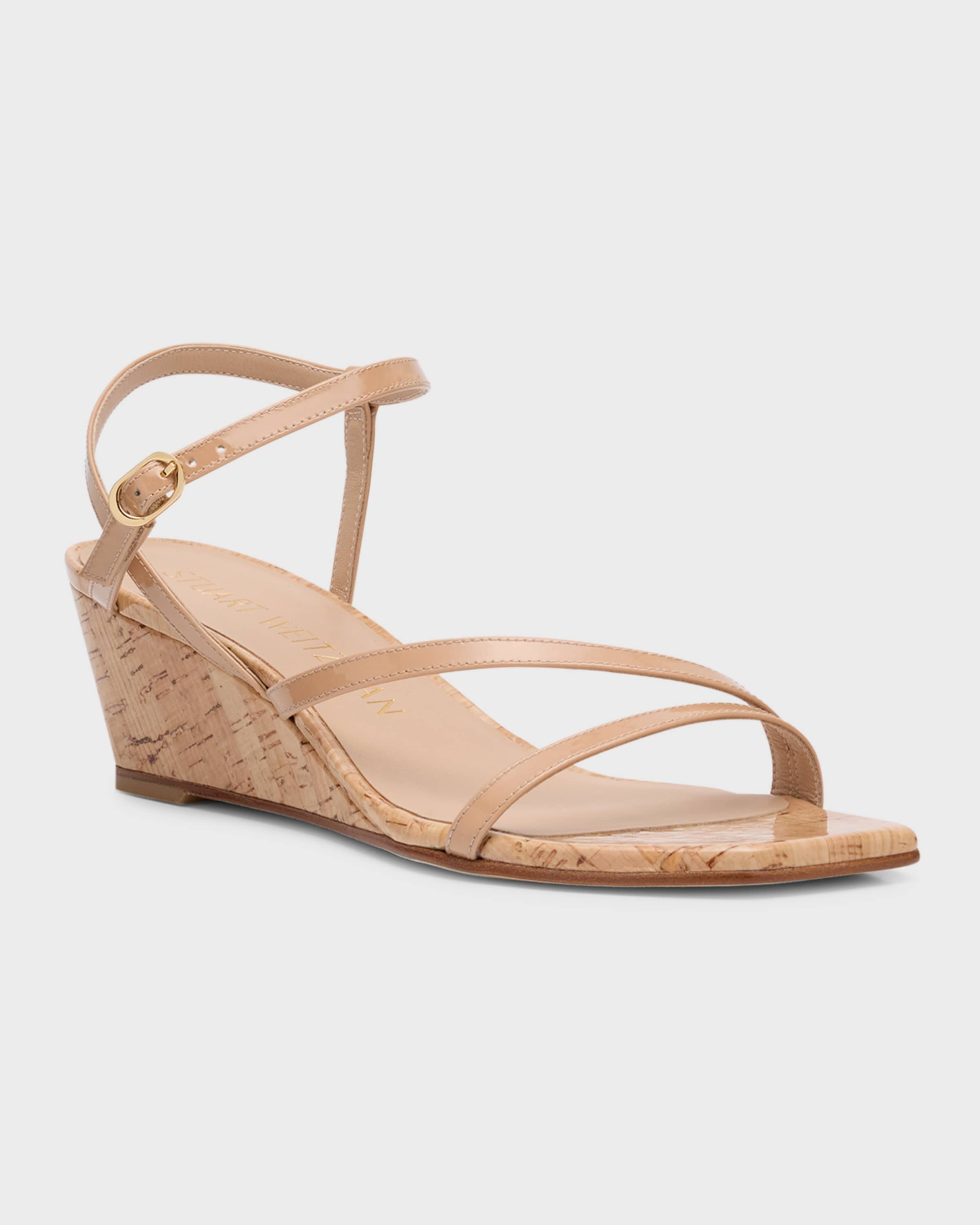 Oasis Patent Ankle-Strap Wedge Sandals - 5