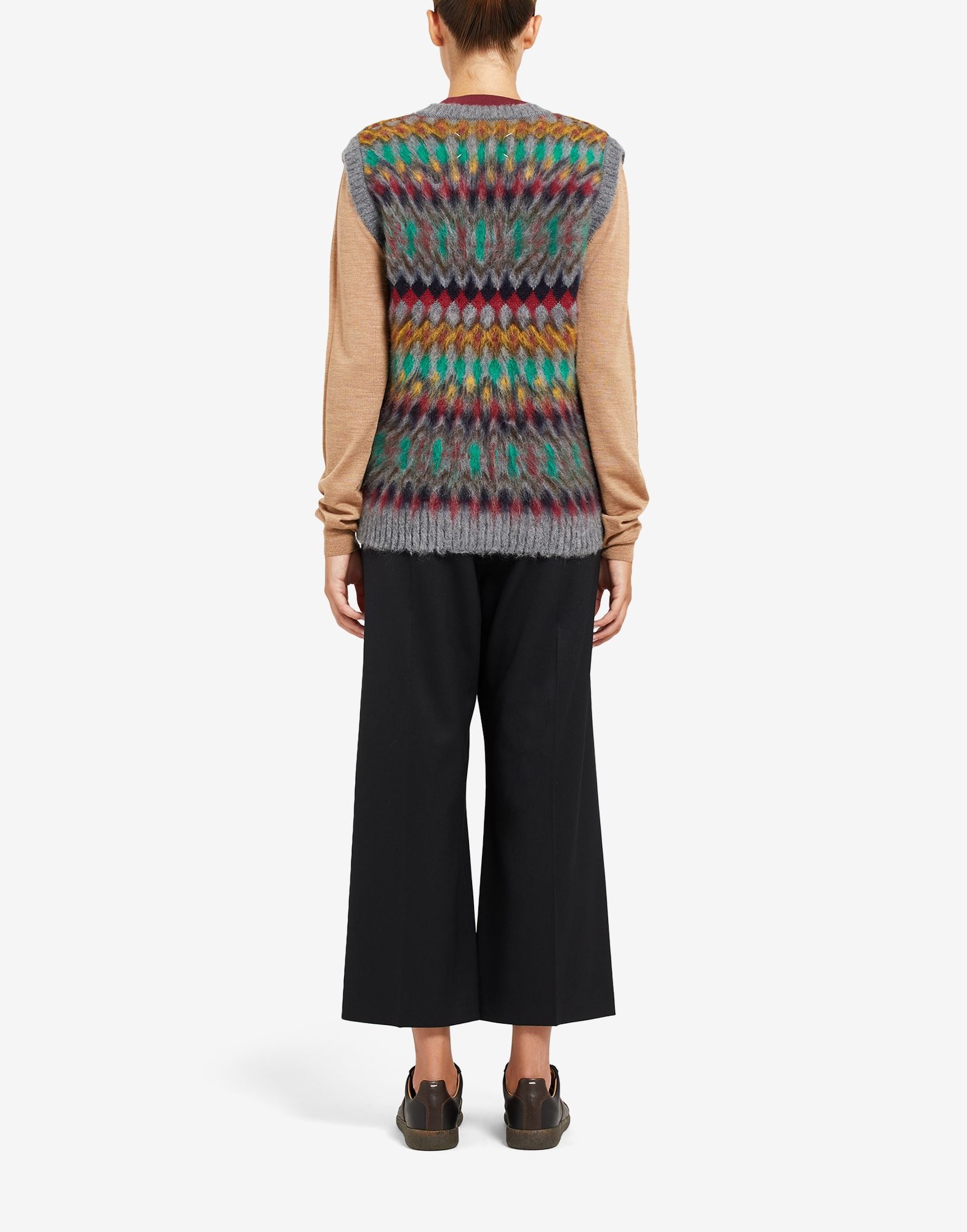 Blurred Fair Isle sleeveless sweater - 4