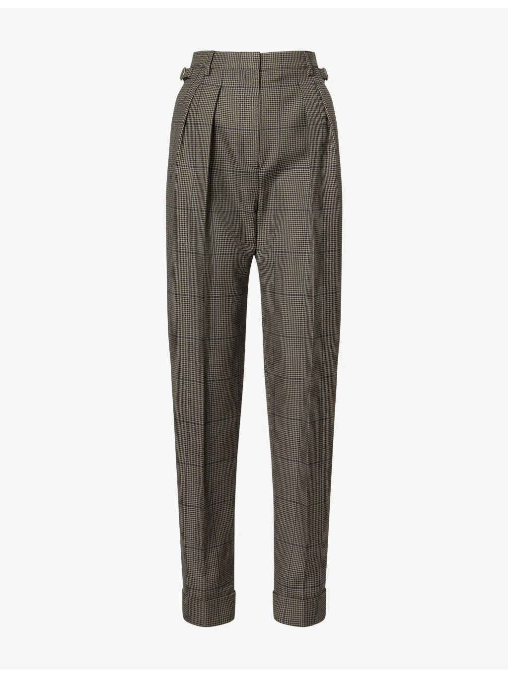 Houndstooth-Check Tailored Wool Trousers - 1