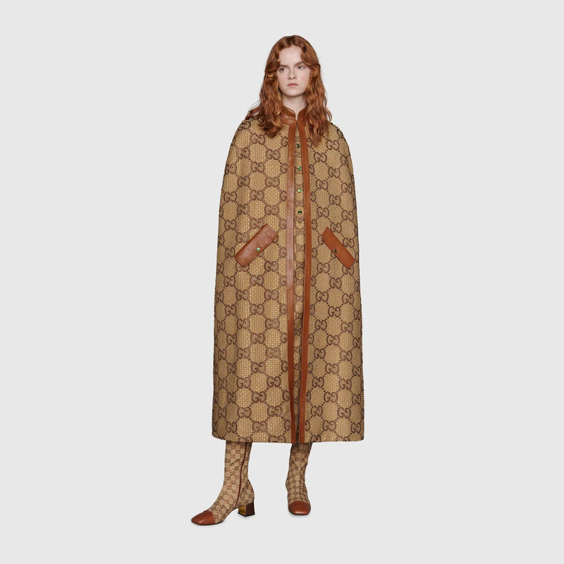 GUCCI Crystal jumbo GG cape coat outlook