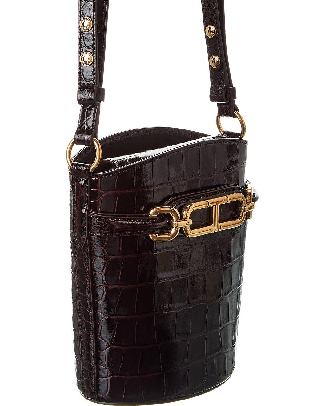Tom Ford Whitney Small Croc-Embossed Leather Bucket Bag - 3