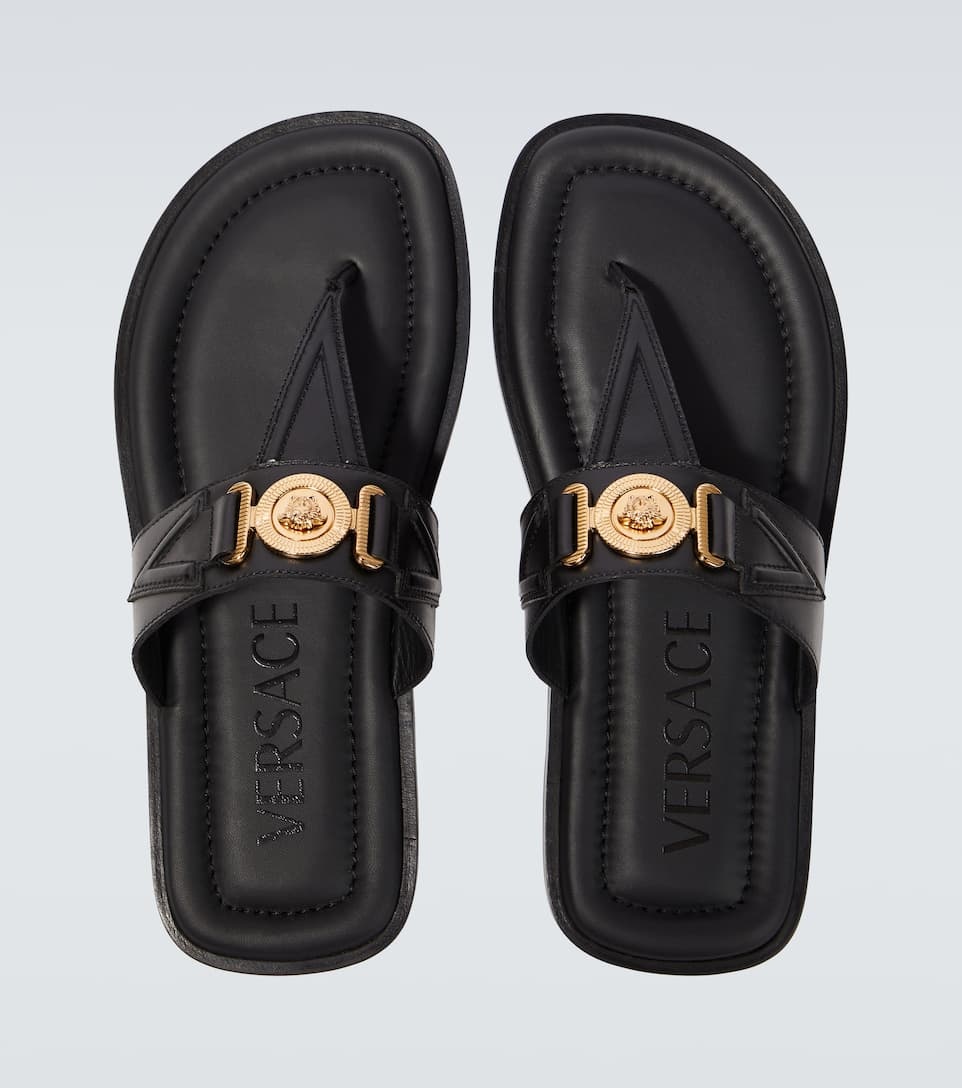 VERSACE Medusa leather thong sandals mytheresa REVERSIBLE
