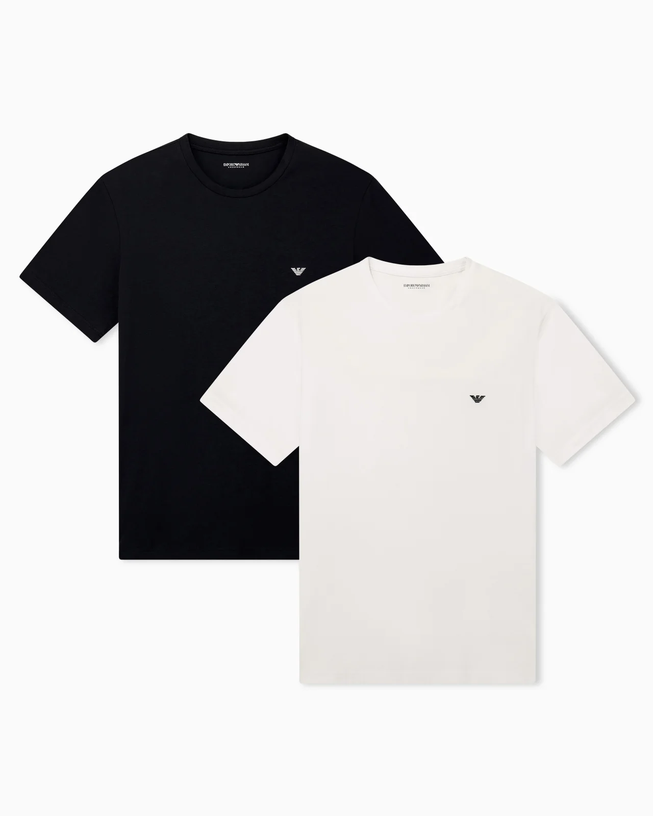 TWO-PACK COTTON CREW NECK T-SHIRTS WITH EMBROIDERED LOGO - 1