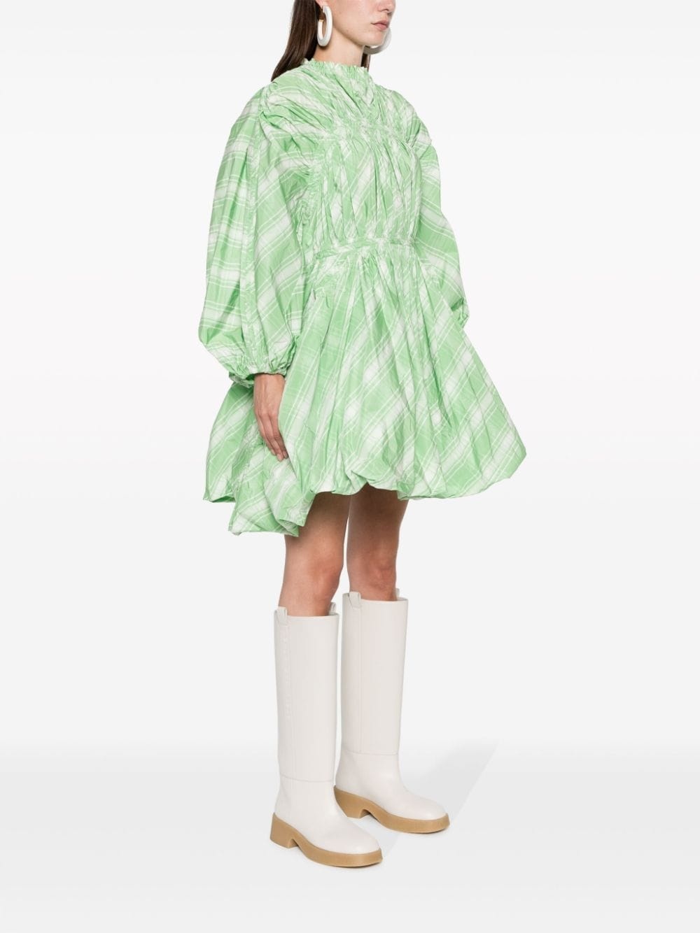 plaid-check pattern minidress - 3