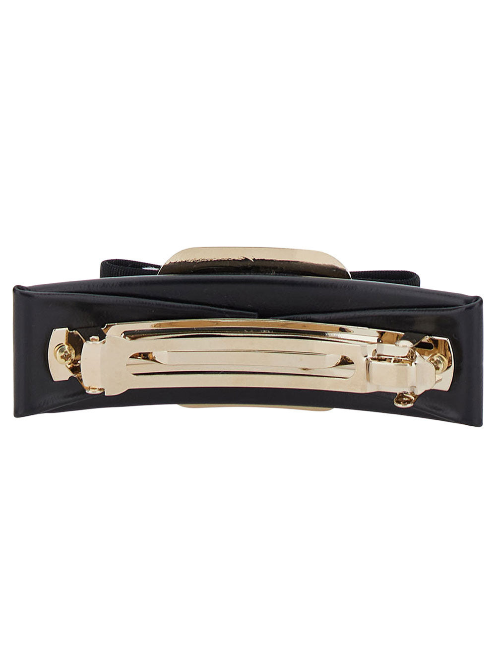 Ferragamo Women Black Hairclip With Vara Bow In Leather Blend Woman - 2
