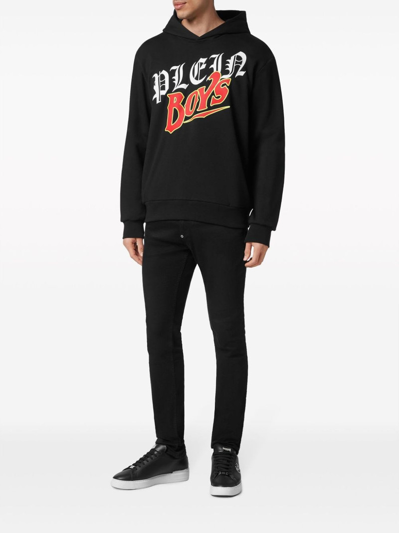 PHILIPP PLEIN logo-print cotton hoodie outlook