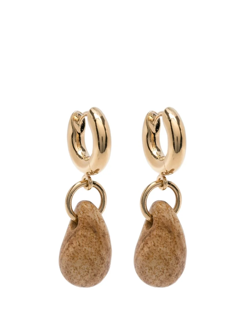 stone-pendant hoop earrings - 1