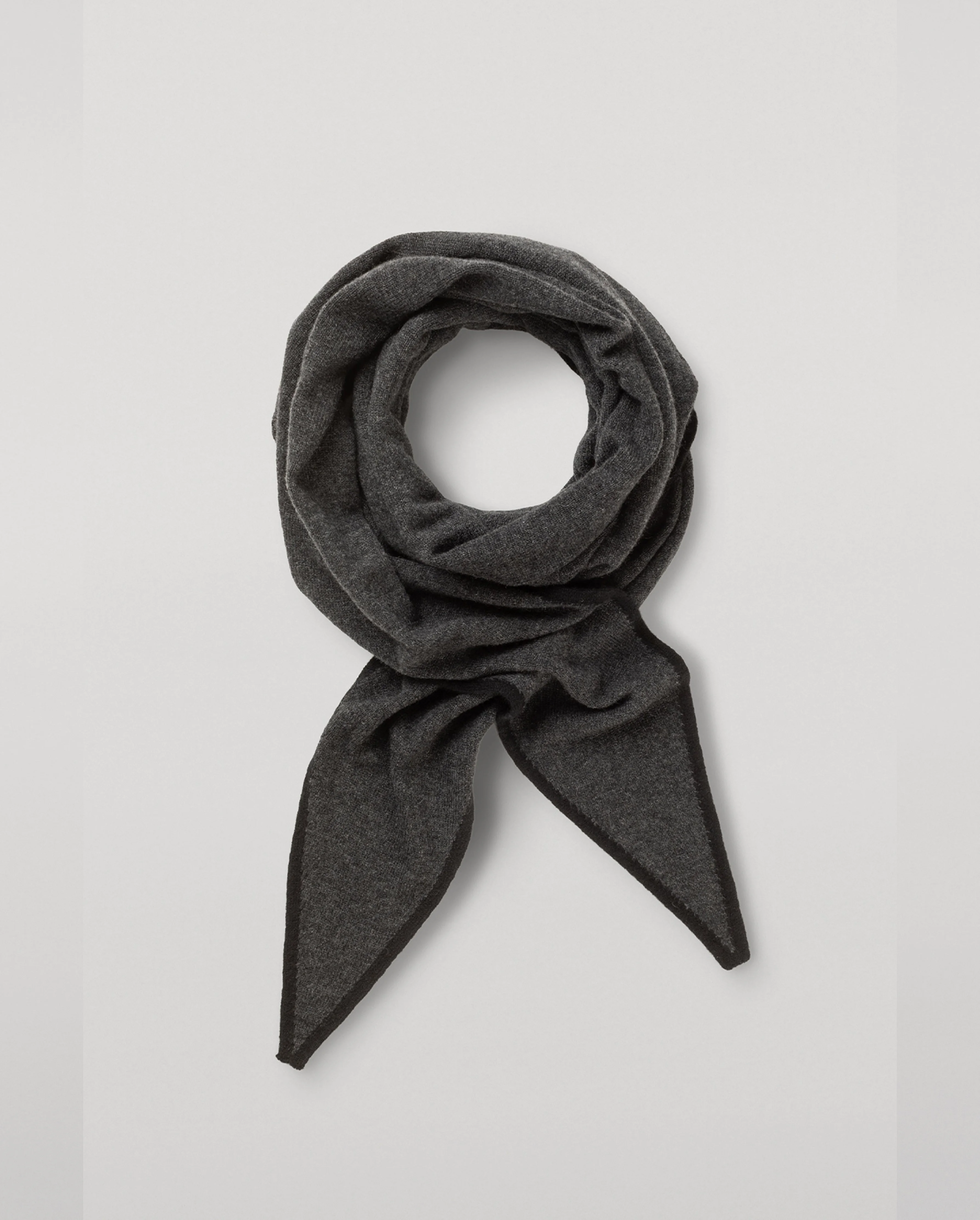 Ethel Charcoal & Black Cashmere Diamond Scarf - 1